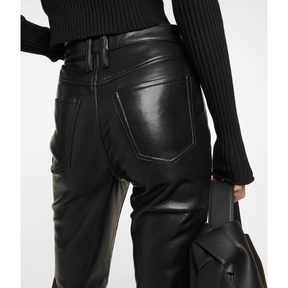 Frame Le High 'n' Tight Stretch-leather Straight-leg Pants - Picture 10 of 11